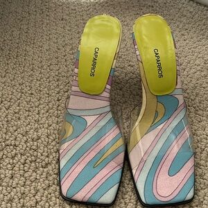 Fabric slide with clear plastic front